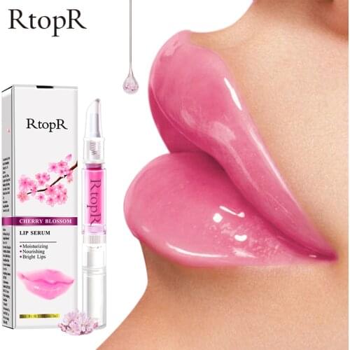 RtopR New Lip Serum Reduce Lip Fine Lines Essence Lip Mask Dry Crack Peeling Repair Lip Moisturizing Beauty Care 3ml