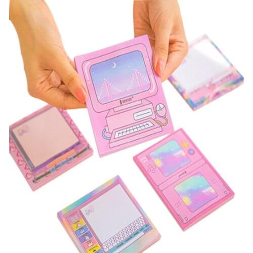 1pack/lot Pink Computer Game Machine paper Paste Memo Creative Notepad stationery 2018 New School Supplies