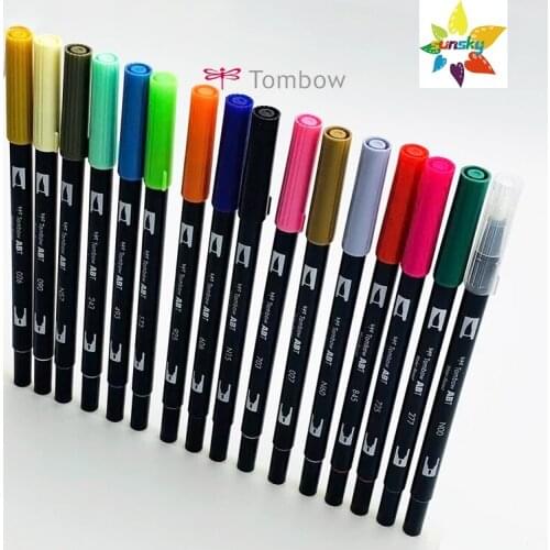 Original Tombow ABT Dual Brush Pen 2.3/0.8 mm Art Markers Calligraphy Drawing Pen Set 4/10/16/96 colors Blendable Brush Fine Tip