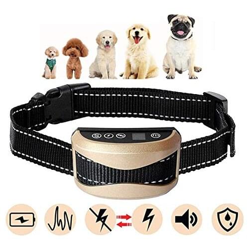 Dog Waterproof Rechargeable Anti Bark Collar Adjustable 0-7 Sensitivity Levels Vibration Stop Barking Dog Training Collars