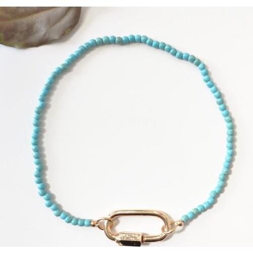 2020 blue natural stone necklace women short fashion charm jewelry spiral pendant bohemian beaded choker for man free shipping