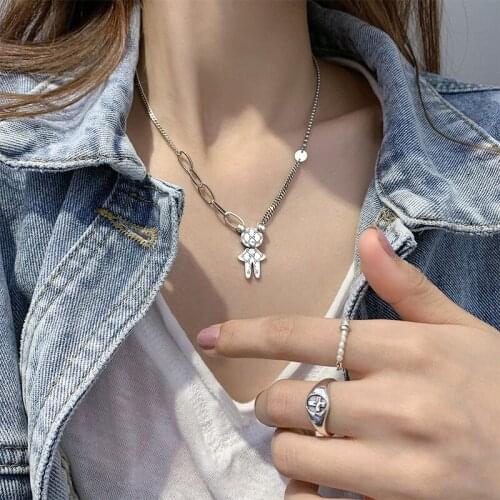 S925 Sterling Silver Necklace for Women Bear Necklace Fashion Clavicle Chain Girlfriend Gift Jewelry Wholesale