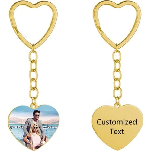 Personalized Custom Keychains Women Heart Car Bag Charm Key Ring Couple Wallet Key Chain Best Friend Key Chains Boyfriend Gift