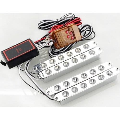 RF remote flasher light Wireless control Car drl daytime running strobe flash light Grill Emergency warning fog lamp POLICE Auto