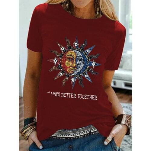 Plus Size 5XL New Fashion Pink Tee Shirts Short Sleeve O Neck Sunshine flower Letters for Women New Tshirts Casual Tops