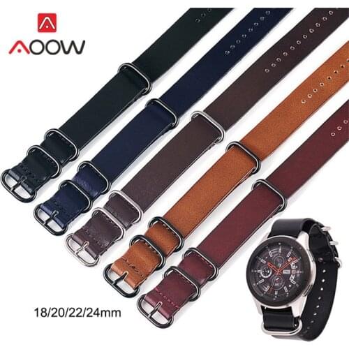 18mm 20mm 22mm 24mm NATO Leather Strap ZULU Watchband Ring Buckle Men Replacement Wrist Band Bracelet Watch Accessories Green