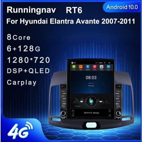 Runningnav For Hyundai Elantra Avante 2007-2011 Tesla Type Android Car Radio Multimedia Video Player Navigation GPS 1 Din