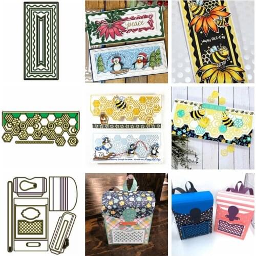 Ocean Wave Slimline Honeycomb Edge Frame School Bag Combination DIY Scrapbooking Decoration Album Cards Craft 2020 New Arrival