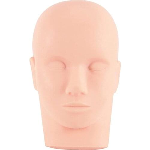 Training False Eyelashe Handmade Practice Silicone Mannequin Model Soft Touch Practice Training Head for Eyelash Lengthening