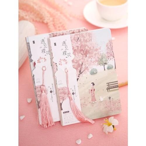Cherry Blossoms Notebook Cute Girl Diary Beautiful Romantic Notebook Diary 1PCS