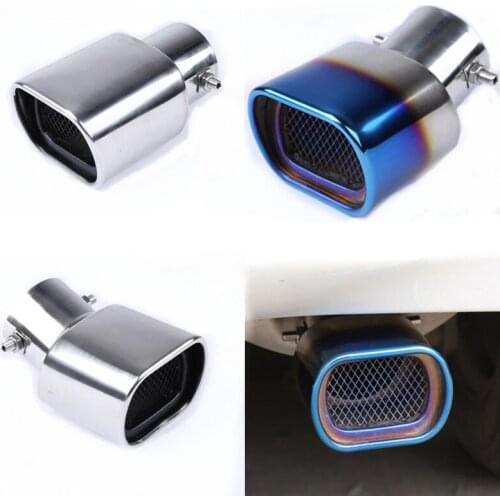 Universal Car Auto Square Exhaust Muffler Tip Stainless Steel Pipe Chrome Trim Modified Car Rear Tail Throat Exhause Liner