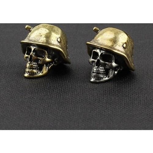 Vintage Brass Knife Beads Hat Skull Umbrella Rope Bead Soldier Paracord Beads