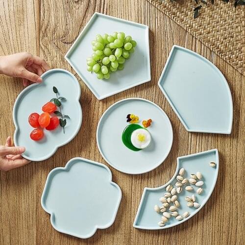 Japanese Special-shaped Household Refreshment Plate Living Room Dessert Plate Chinese Living Room Dried Fruit Plate Fruit Plate