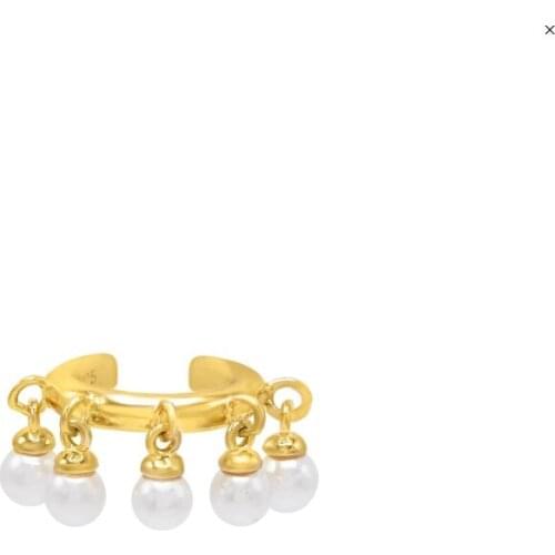 Pearl clip on earring ear cuff gold color no piercing fashion women jewelry