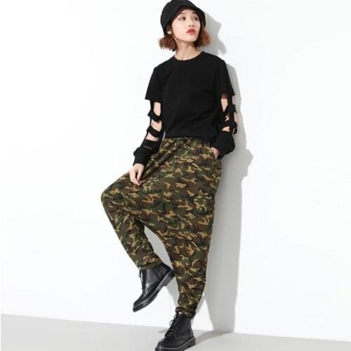 Womens Sports Pants Harajuku Hip Hop Pants Baggy Sweatpants Harem Camouflage Trousers Streetwear Female Joggers Moda Mujer 2020