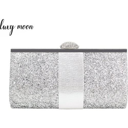 Womens Wedding Clutch Purse and Handbag Sequin Diamond Evening Bag for Party Luxury Design Women Chain Shoulder Bag ZD1738