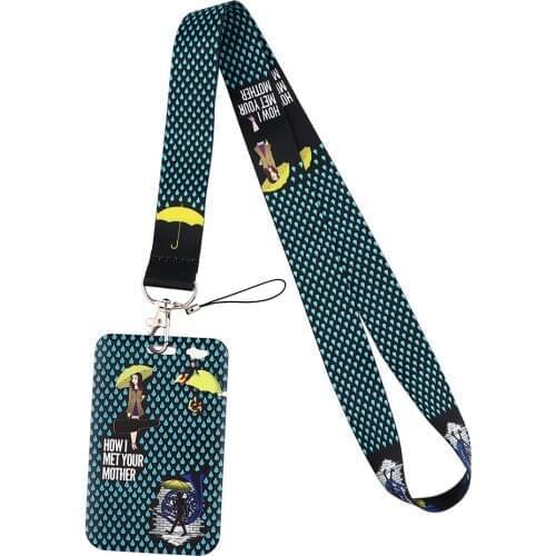 12pcs/lot E3330 Cartoon TV series Neck Strap Lanyard for key Phone USB DIY Hang Rope With Card Holder