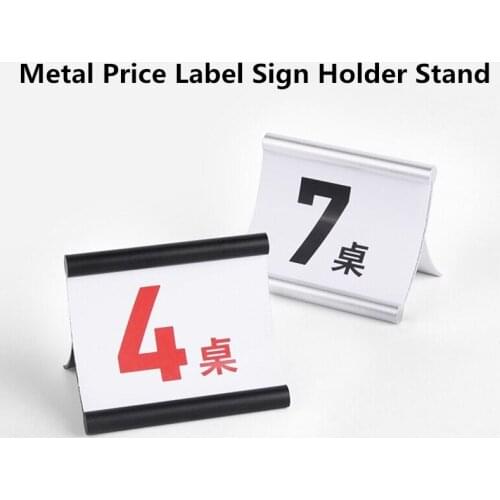 120*82mm Multipurpose Slant Back Metal Sign Holder Display Stand Table Top Menu Card Holder Display Stand Number Photo Frame