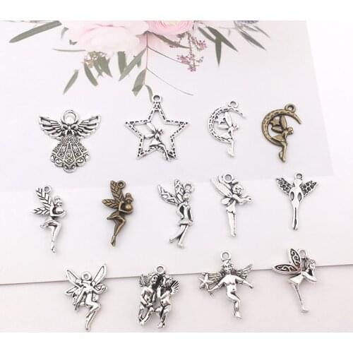 20Pcs Angel Charms Pendants DIY Jewelry Making Alloy Findings Accessory For Necklaces Earrings