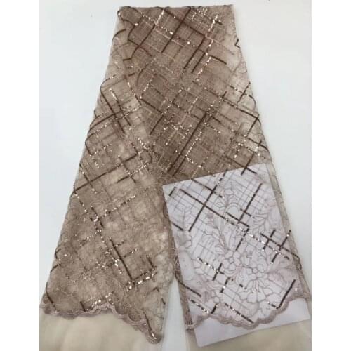 2021 high-quality African sequin lace fabric French mesh embroidery tulle lace fabric, Nigeria wedding evening dress D38351