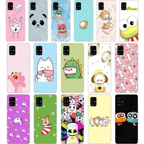 95AA Cute cartoon animals Soft Silicone Tpu Cover phone Case for Samsung Galaxy A31 A41 A51 A71 A40 2019 Case