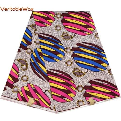 Ankara Fabric Africa Real Wax Print tissus african VeritableWax High Quality 6 yards/lot African Fabric for Party Dress FP6316