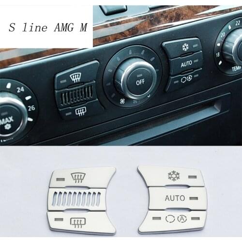 Car styling Air conditioning CD control Buttons decoration panel Stickers covers for BMW e60 5 series Interior auto accessories