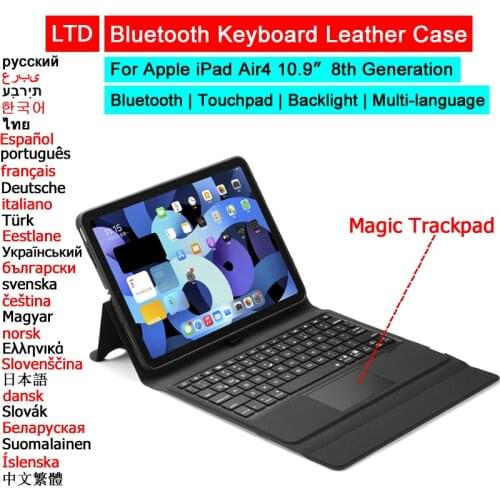 Bluetooth Magic Trackpad Keyboard Mouse Case For iPad 10.2 Air 4 10.9 Pro 11 2020 2018 10.5 Tablet Case Russian Arabic Keyboard