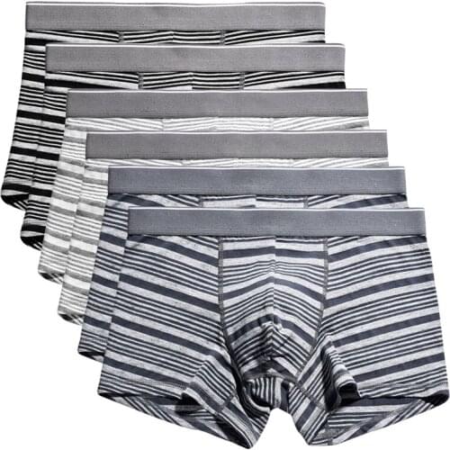 4XL Brand Striped Boxers Men Underwear Striped Boxershorts Big Size Boxer Ropa interior Hombre Sous vetements Y859