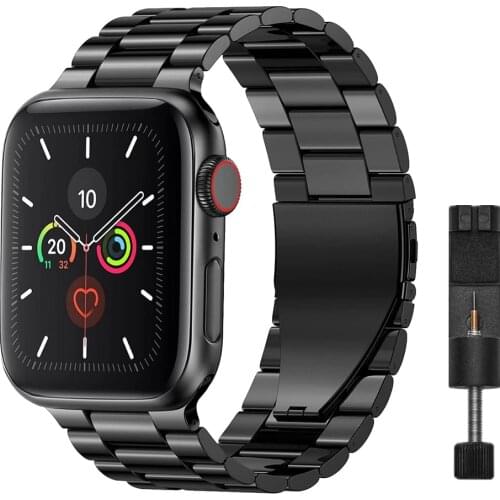 For Apple Watch 6 SE Band Series 4 5 40mm 44mm Stainless Steel Metal Wristband Link Bracelet for iWatch 3 2 1 38mm 42mm Strap