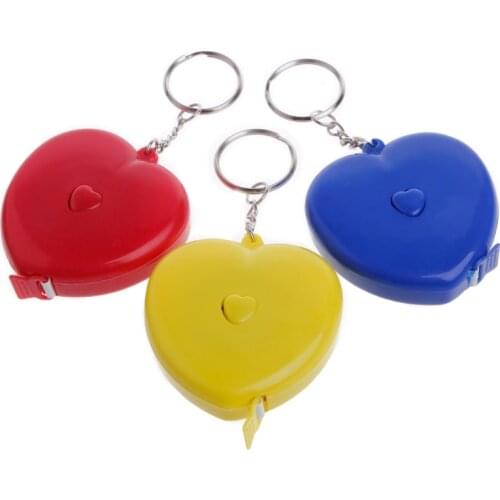 Keychain Portable Retractable Ruler Heart-shaped Tape Measure 1.5m