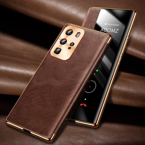 Genuine Leather Phone Case For Huawei P40 P40pro Case Luxury Leather Cover For Huawei P40 Pro Plus Shockproof Cases