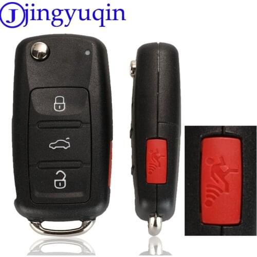 Jingyuqin 4 Buttons Car Key Shell For VW Caddy Eos Golf Jetta Beetle Polo Up Tiguan Touran 5K0837202AD Case Cover Folding Flid