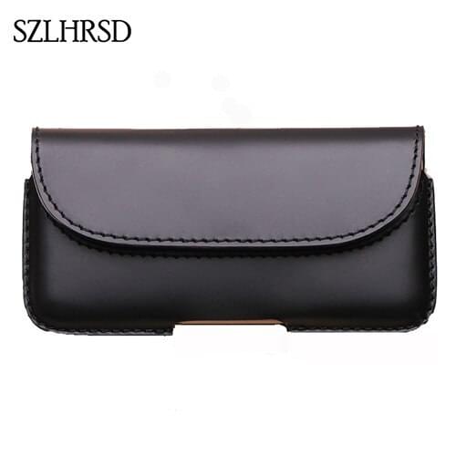 SZLHRSD Men Belt Clip Genuine Leather Pouch Waist Bag Phone Cover for Xiaomi Mi Mix 2 5.99inch Cases Black Cell Accessory