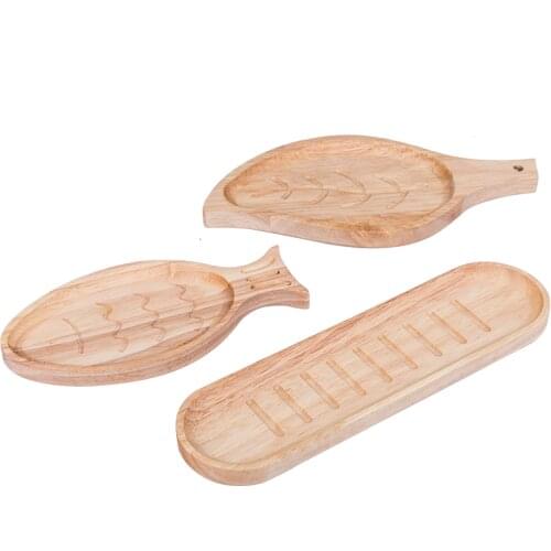 Wooden plate snack plate snack plate nut wooden plate Japanese dish creative snack plate solid wood plate log fruit plate