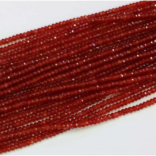 HOT red agat natural stone carnelian onyx 2x4mm faceted abacus round loose beads diy jewelry 15" B571