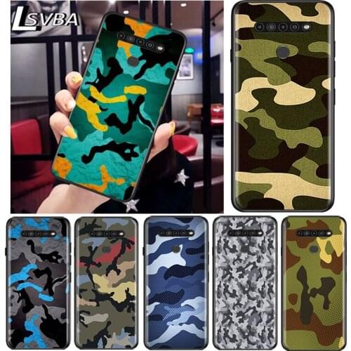 Camouflage cool for LG G8 G8S G8X V30 V35 V40 V50 V60 ThinQ Q60 K40 K50 K30 K41 K51 K61 K71 K92 Black Phone Case