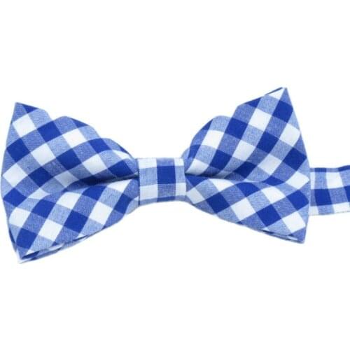 Blue and white Plaid bowties men casual cotton ties mens fashion classic bow tie Formal attire Metrosexual gravata
