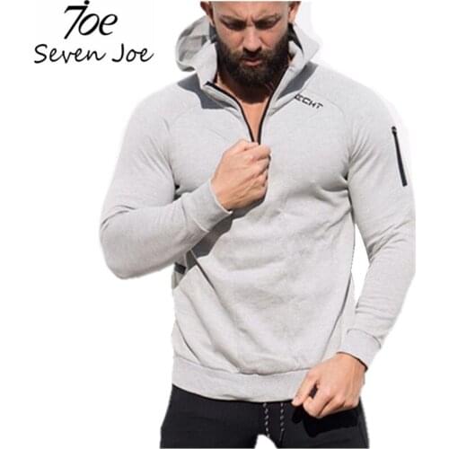 Seven Joe Men gyms hoodies gyms Fitness bodybuilding Sweatshirt pullover sportswear male workout Hooded Jacket clothing