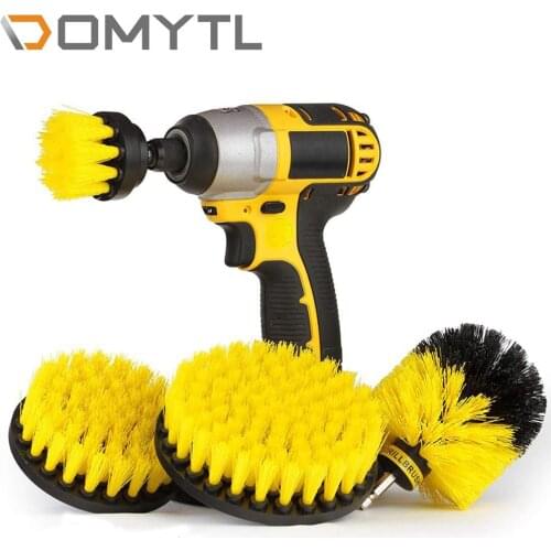 4pcs Sets Electric Drill Brush 2" 3.5" 4" 5" Cleaning Tools for Bathroom Surface Grout Tile Tub Shower Kitchen Auto Care