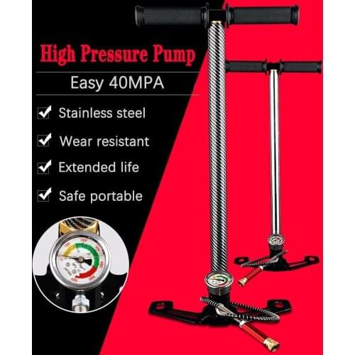 300bar 30mpa 4500psi 3 Stage Pcp High Pressure Compressor Inflator, Hand Operated Pump For Air Pump Gun/car/motorcycle/bicycle