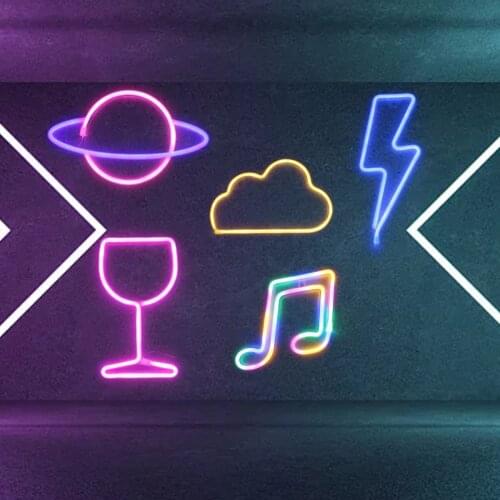 Neon Light Sign LED Night Light Wine Class Musical Note Cloud Flash Planet Neon Signs Bar Pub Store Club Garage Home Party Decor
