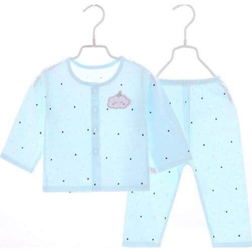 Newborn Clothes Summer Unisex Baby Boy Girl Outfits Long Sleeve Tops + Pants 2pcs Home Wear Sleeping Sets