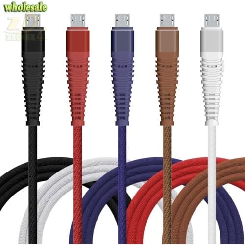Original beaty Micro USB Durable Nylon Braided Data Sync Charger USB Cable for Samsung Xiaomi Huawei Microusb Android Device 60p