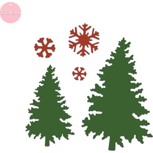 Christmas Tree and Snow Slimline Cutting Dies Scrapbooking Embossing Folders for Card Making Metal Craft Stencils Stamps Die