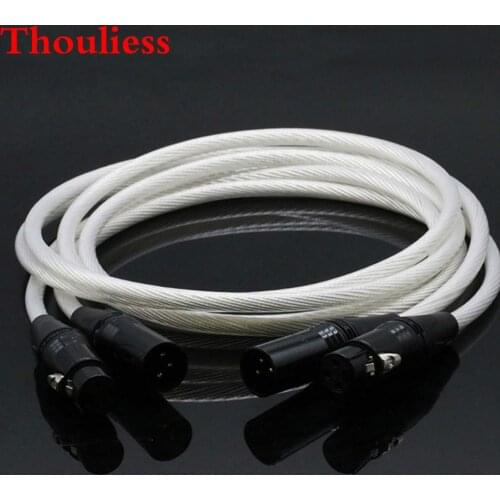 Thouliess Pair HIFI neutrik XLR Balance Cable Hi-end Pure Silver 7NOCC Cable 2 XLR Male to 2 XLR Female Cable Balance line Cord