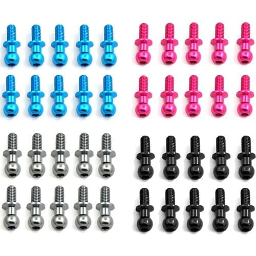 NEW 10Pcs M3 Metal Hex Ball Head Screws for Tamiya TT01 TT02 Sakura D5 1/10 RC Drift Car Spare Parts Universal