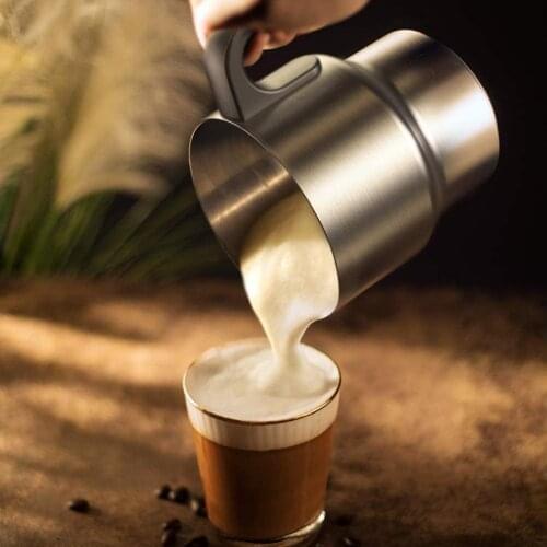 700ml Automatic Milk Frother Milk Steamer Electric Cappuccino Hot /Cold Coffee Stainless Steel Coffee Frother Milk Foamer Maker