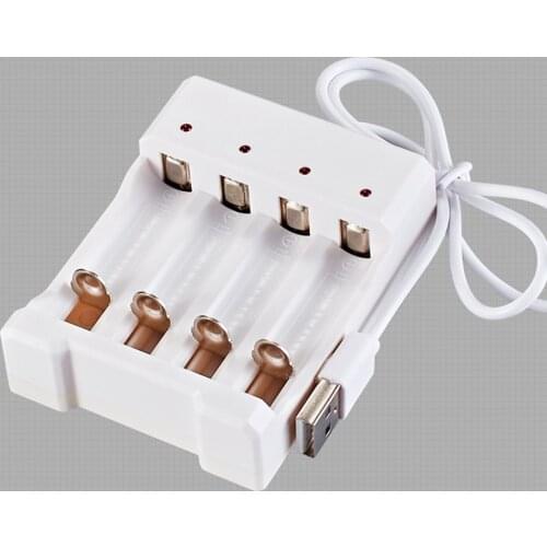 High Quality Universal Rechargeable Battery Charger DC5V 1A 1.2V 4 Slot AA/AAA Rechargeable Battery Charger Adapter USB Plug
