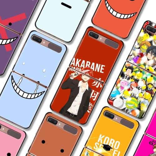 Protective guscio Case For Samsung Galaxy Z Flip 3 5G Folding Shell Black Hard Cover Bumper Assassination Classroom